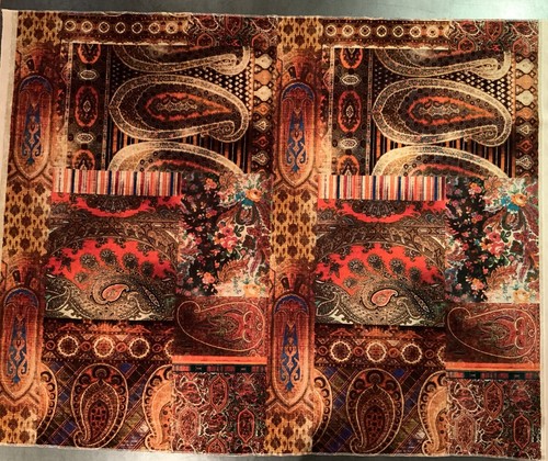 MULBERRY Lomond Velvet Paisley Fabric 110cm X 140cm Wide FD265/Y101 - Picture 3 of 4