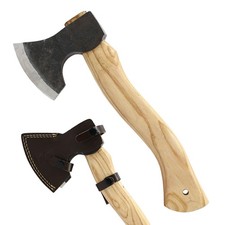 TheBoneEdge 12"" Throwing Axe Ash Wood Handle Hand Forged Hatchet Axe With Sheat