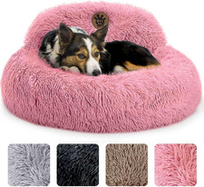 Petjett Calming Medium Dog Bed - 30'' round Dog Beds, Anti-Slip  Washable Super