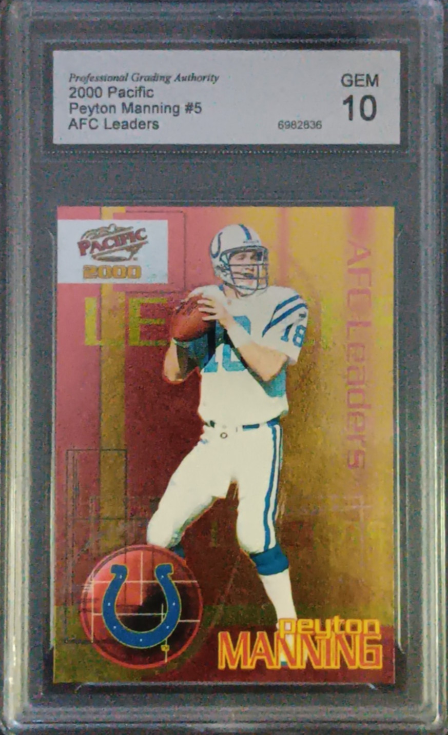 2000 Peyton Manning Pacific AFC Leaders #5-PGA 10