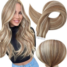 Tape in Extensions Invisible 16 Inch Tape in Hair Extensions Human Hair Double S