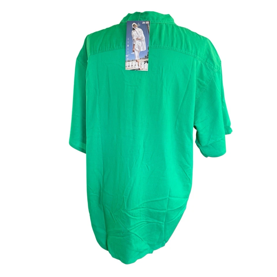 Raro Años 80 Nuevo Con Etiquetas De Colección Limited Express Top Abotonado Verde 2XL Retro Relajado Comodidad Foto 3 de 4