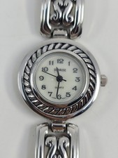 Sunrise Quartz Silver Tone Women's Fashion Watch Working Condition