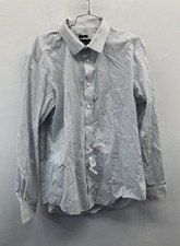 Awearness Kenneth Cole Men's White Geometric Slim Fit Non-Iron Dress Shirt NWT L