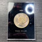 1923 $1 Peace Silver Dollar, Capital Holder, Rainbow Toned UNC