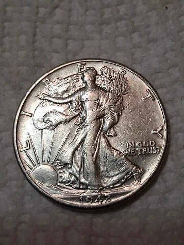 1942 Walking Liberty Half Dollar In VF To EF Condition In My Opinion. #418