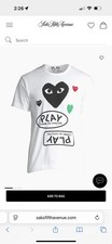 Comme Des Gar ons Play Multi Heart Embroidered T Shirt L Fit Small 158 Unisex