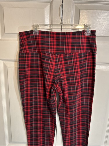 NWT Suave Seamless Leggings SIze L Large Red Black Gray Tummy Control Pull On - Picture 6 of 8