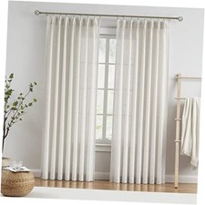 Natural Pinch Pleated Semi Sheer 42"W x 84"L Pack of 2 Natural/Pinch
