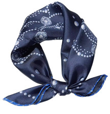100 Silk 20" small square Scarf men Women neckerchief Wrap navy blue SC20-CA