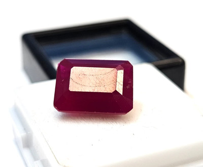Emerald Cut 9+ Ct Bixbite Beryl Red Certified Natural Loose Gemstone