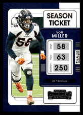 2021 Panini Contenders Von Miller #30 Denver Broncos NFL Football