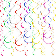 28Pcs Colorful Foil Ceiling Swirl Decorations Hanging Party Streamers Wedding