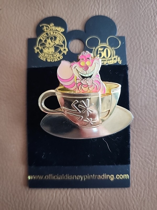 Disney PT 50th Cheshire Cat Teacup Golden Vehicle Pin 9/11 Pin