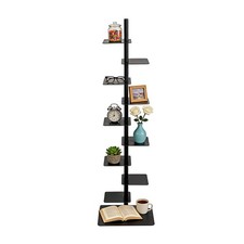 9-Tier Spine Bookshelf,Vertical Spine Book Tower Heavy duty Book Organizer BLACK