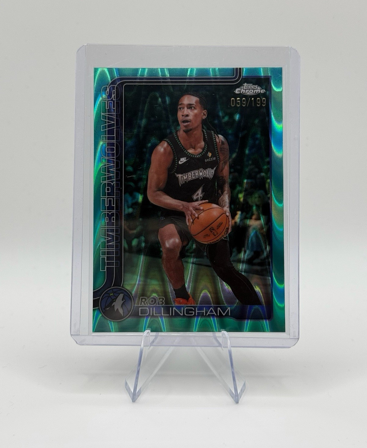 2025-26 Topps Chrome Update Rob Dillingham #162 Raywave Aqua /199