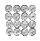 Lot Of 16 Silver US Washington Quarters 1940s/50s (Mixed dates/mint marks)