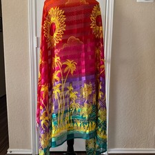 Beach Sarong Wrap Skirt Sheer Swim Cover Colorful and Breezy