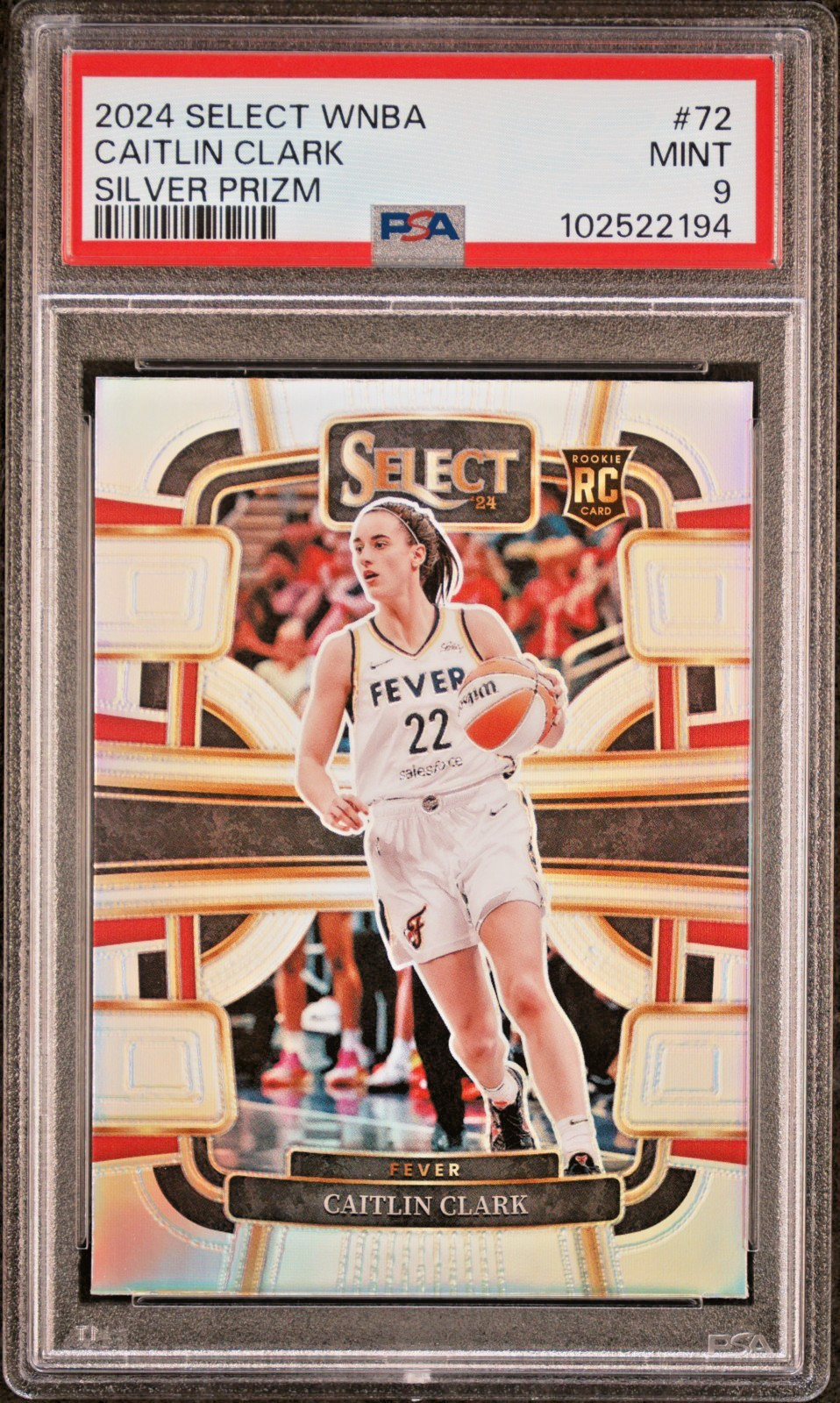 2024 Select WNBA #72 Caitlin Clark True SILVER PRIZM Rookie Card PSA 9 MINT RC! view 2