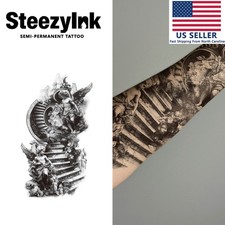 SteezyInk temporary tattoo Stairway to Heaven last upto 2 weeks 5.5 x 9 inch