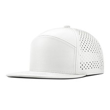 Performance Snapback Hats for Men  Women - White Flat Bill Cap for Golf  Ru...