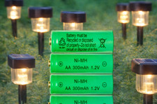 New AA Rechargeable Batteries for Solar Light 1.2v 300mAh  NiMH 4 pack 1.00 per battery