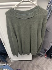 Lululemon Mens Crewneck Sweater XL Green Heather Lightweight Knit