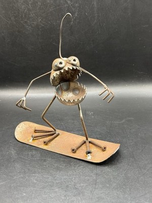 Sugarpost Mini Gnome Be Gone Snowboarder Outdoor Garden Welded Metal Art