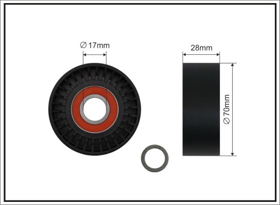 CAFFARO 500011 Tensioner Pulley, V-ribbed belt for BMW