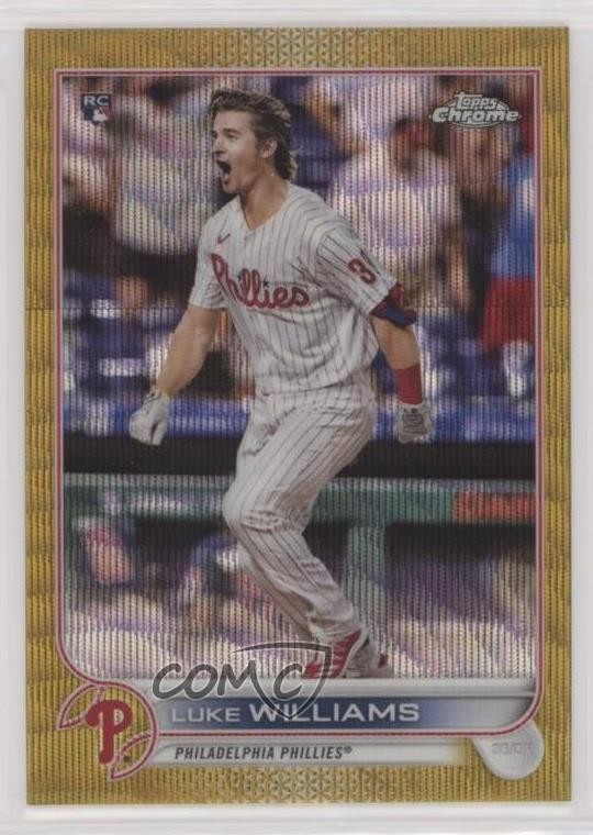 2022 Topps Chrome Gold Wave Refractor 29/50 Luke Williams #170 Rookie RC 0px1