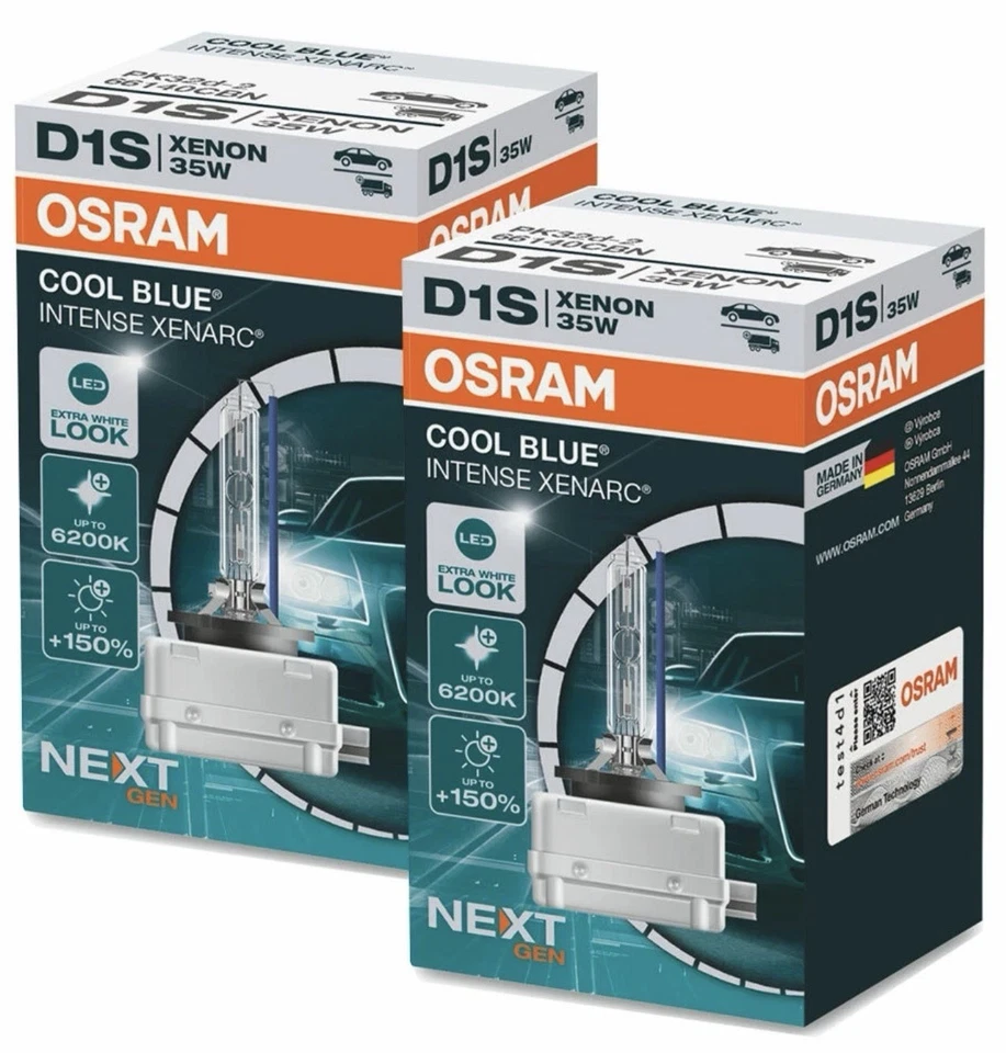 2x D1S OSRAM COOL BLUE INTENSE NextGen. 6200K XENON Version 2026 LED LOOK LAMPE - Bild 1 von 2
