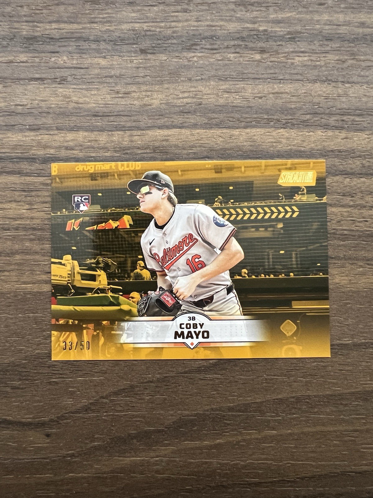 2025 Topps Stadium Club Coby Mayo #62 Gold Foil 33 /50 Orioles RC SP