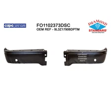 Replacement Black Rear Left/Right Bumper Face Bar w/Park Assist Sensor Holes
