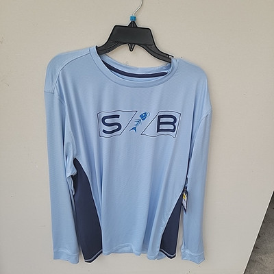 Silver Bait Mens T-Shirt Light Blue Long Sleeve Activewear XLarge