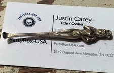 Antique Sterling Silver 925 Figural Nude Woman Snuff Spoon 1960’s Rare Handmade