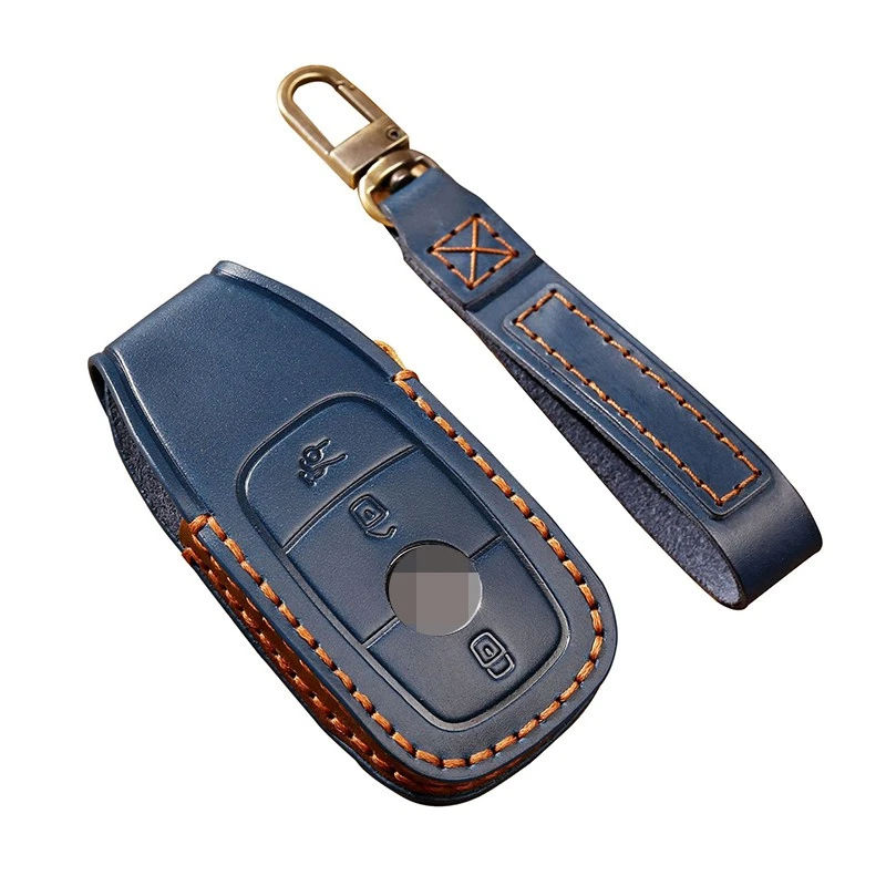 Genuine Leather Car Key Cover Case 3B For Mercedes Benz A S C E G M AMG CLS GLC - Imagem 3 de 4