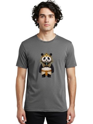 Panda-Pharaoh-2 Mens Graphic Tee, 100% Cotton, Casual Summer Wear