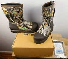 Hisea Waterproof Insulated Neoprene Rubber Boots Camo Mens Sz 12 New