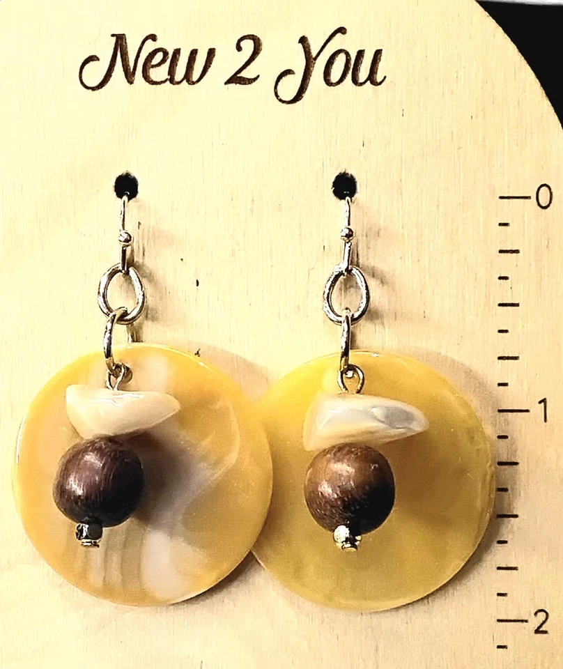 CHICO'S Impresionante Carmelo🍬 Color Muchos Discos Lucite 11"L Collar 2"L Pendientes Ma3 Foto 4 de 4