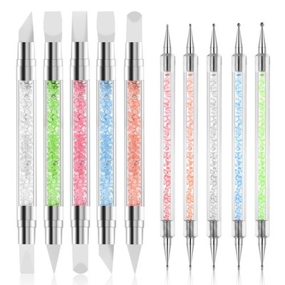 10PCS Nail Art Gel Carving Pen Acrylic Dotting 10 pcs style A