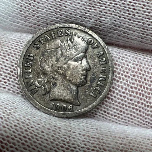 1906 Barber Dime. 90% Silver.  Nice Higher Grade Old US Coin!