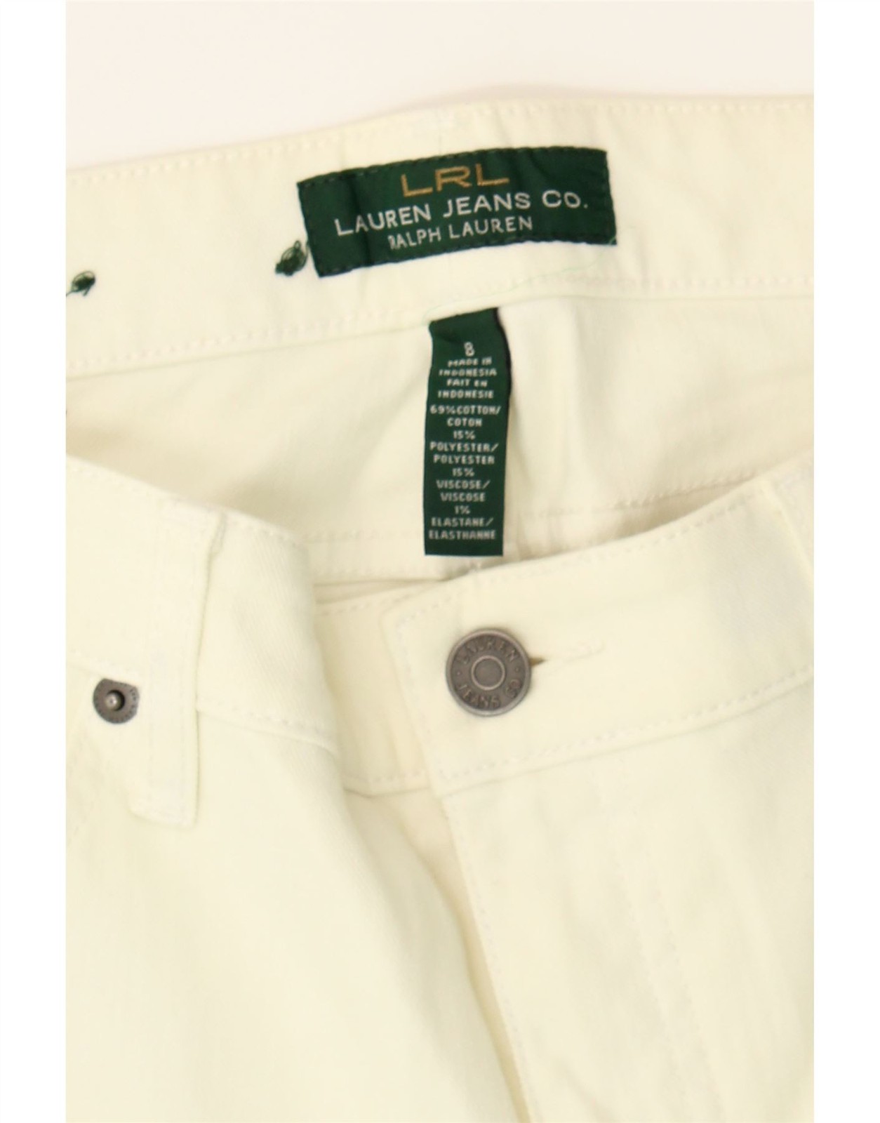 RALPH LAUREN Womens Straight Jeans US 8 Medium W32 L32 Off White Cotton DG29 thumbnail 3