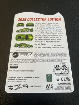 HOT WHEELS 2025 COLLECTOR EDITION MAIL IN PORSCHE 911 GT3 factory