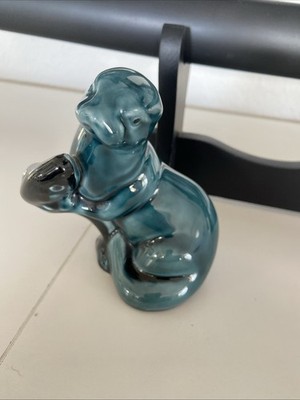 Porzellan Otter mit Fisch Original Poole Pottery England Skulptur Figur