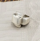Vintage Sterling Silver 925 Ring Modernist Abstract Large Asymmetrical Size 8.5