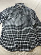 Original Penguin by Munsingwear Navy Blue Plaid Button-Down Shirt   Size L