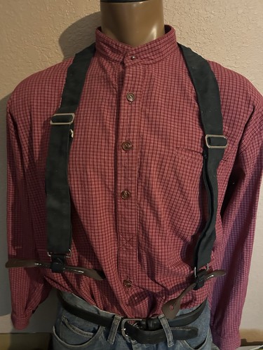 Texas Jack Fredericksburg Suspenders Canvas Button Loops & Elastic Back Used