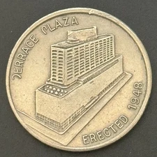 1949 Terrace Plaza Erected 1948 1 Year Token Medal Cincinnati Ohio Hilton