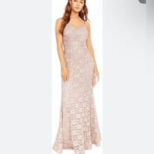 Elegant Evening prom Gown BCX Womens Lace Trumpet Formal Dress sizer 17 pink