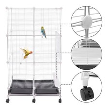 49 Inch Large Bird Cage Parakeet Cage Indoor Outdoor Rolling Birdcage for Home